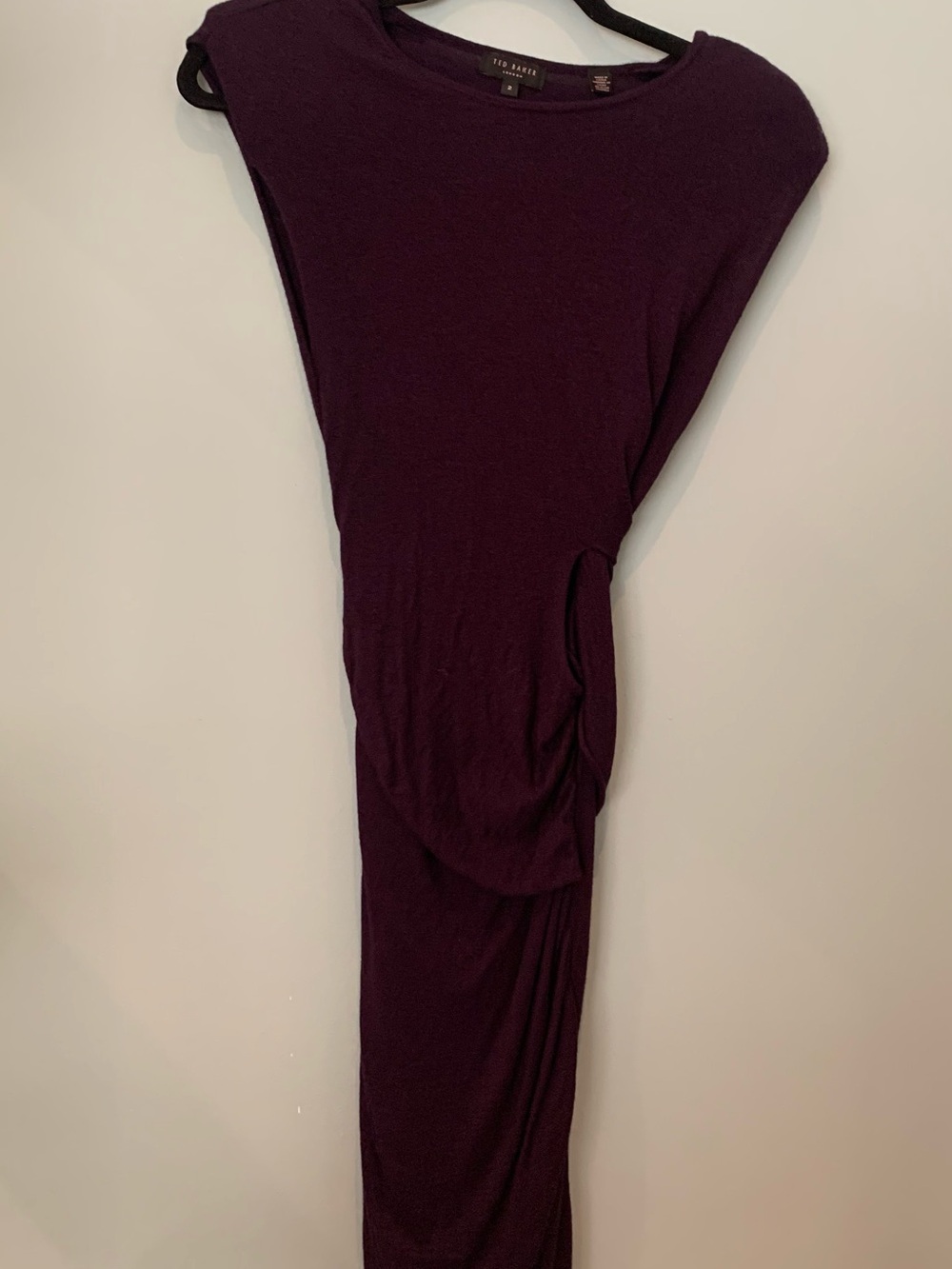 Ted Baker Deep Plum Sleeveless Midi Dress